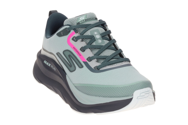 Skechers Max Run Schuhe grau blau Sportschuhe Damen Waterproof