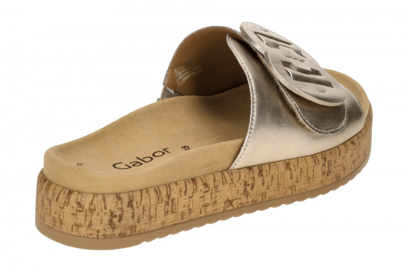 Gabor Plateau Pantolette puder grau gold metallic 63.760.62