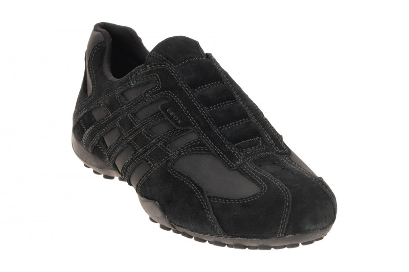 Geox Snake Slipper Schuhe schwarz Velour Nubuck U56MNB