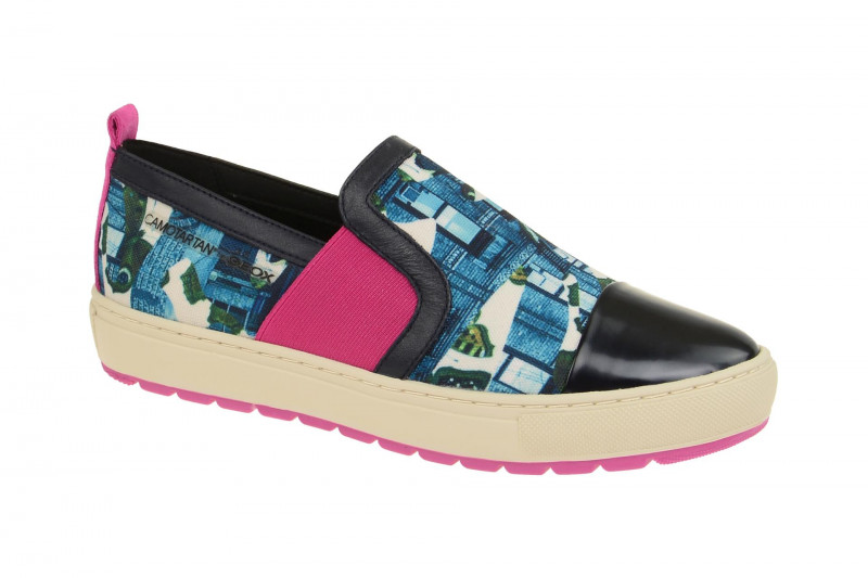 Geox Breeda Designer Schuhe Slipper blau print