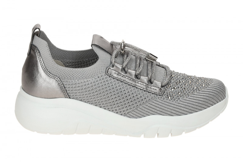 Gabor Schuhe Slipper grau metallic Strass 63.455.49