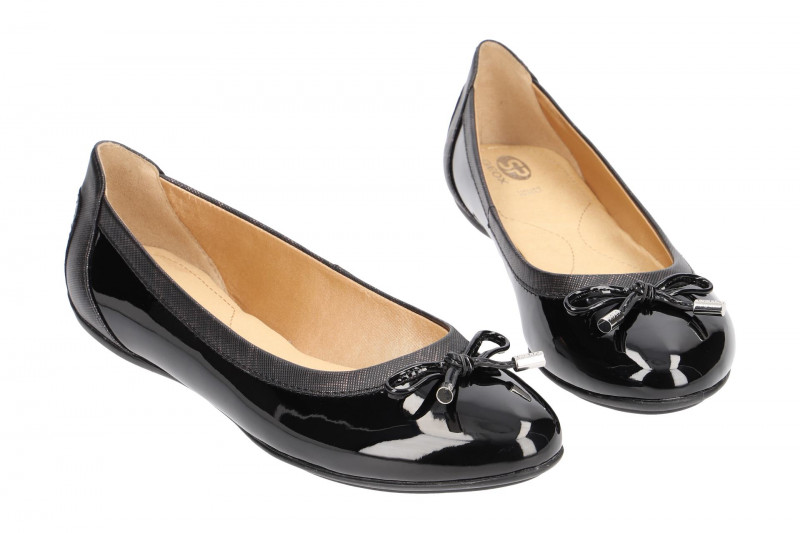 Geox Charlene Ballerina schwarz grau Lack D84Y7A