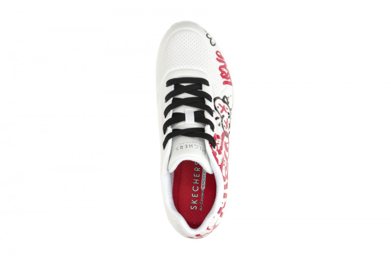 Skechers Uno Schuhe weiß rot Graffiti 177082