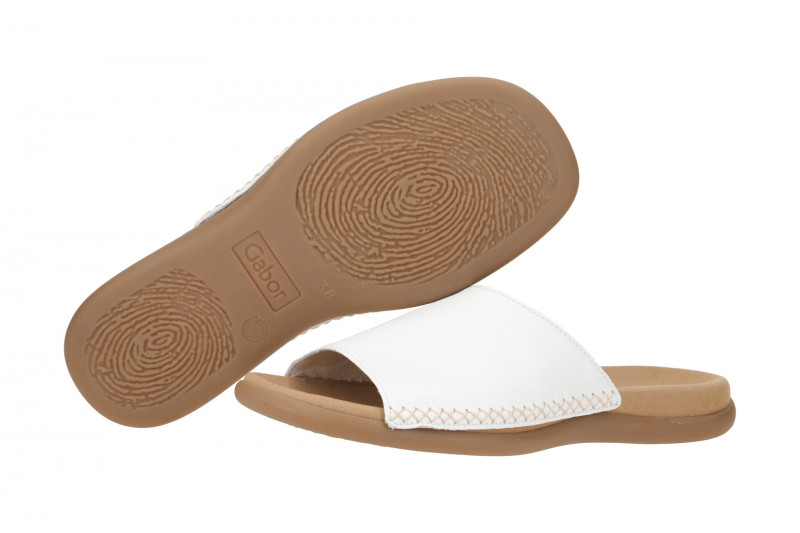 Gabor Pantolette weiß Glattleder 03.705.21