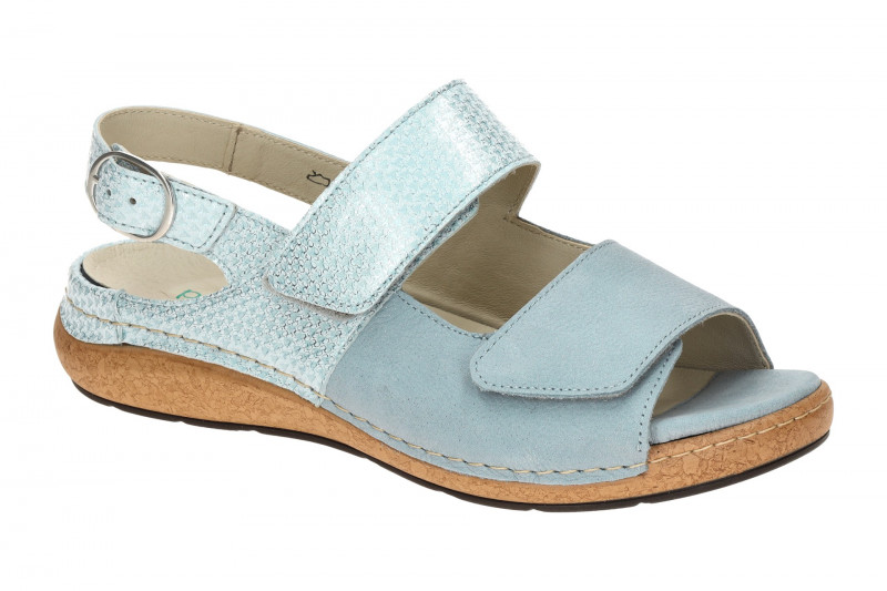 Waldläufer Heliett Sandale blau sky K-Weite Glitzer 681003