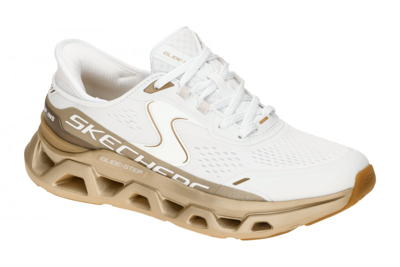 Skechers Glide Step Schuhe weiß gold metallic Damen 150514
