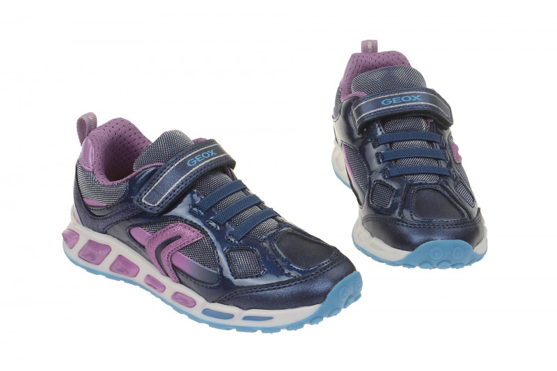 Geox Shuttle Mädchen Schuhe blau Blinker LED