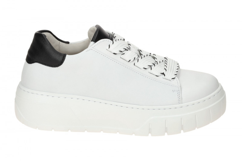 Gabor Schuhe Plateau Sneakers weiß schwarz Nappa 63.222.27