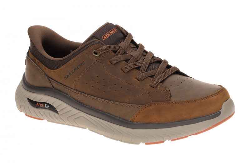 Skechers Arch Fit Herren Schuhe Slipper braun Slip Ins 205656
