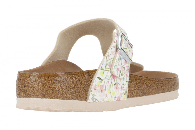 Birkenstock Gizeh BS Pantolette weiß Blumen 1018466