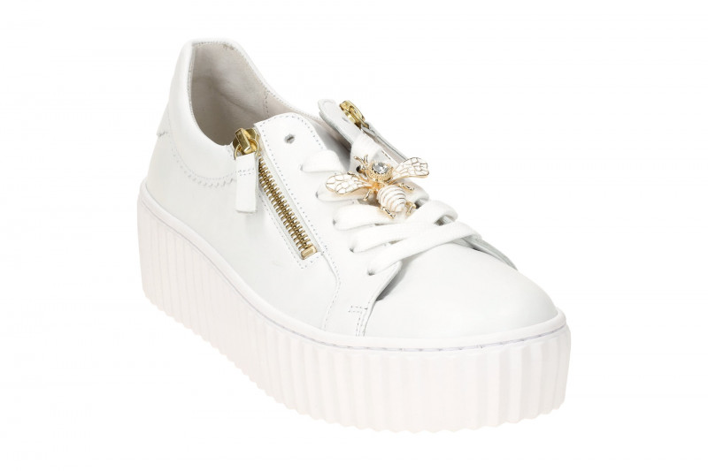 Gabor Schuhe weiß Plateau Sneakers Schmuck Biene 63.201.21