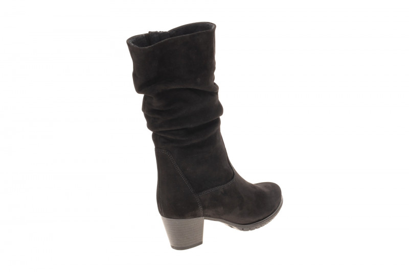 Gabor Schaft Stiefel schwarz Nubuck gerafft H-Weite 76.606.47