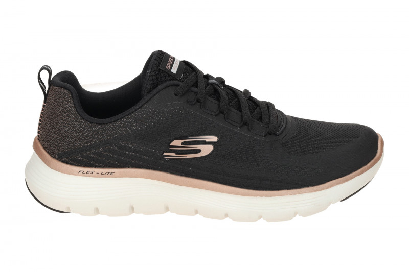 Skechers Flex Appeal Schuhe Sneaker schwarz rose gold 150217