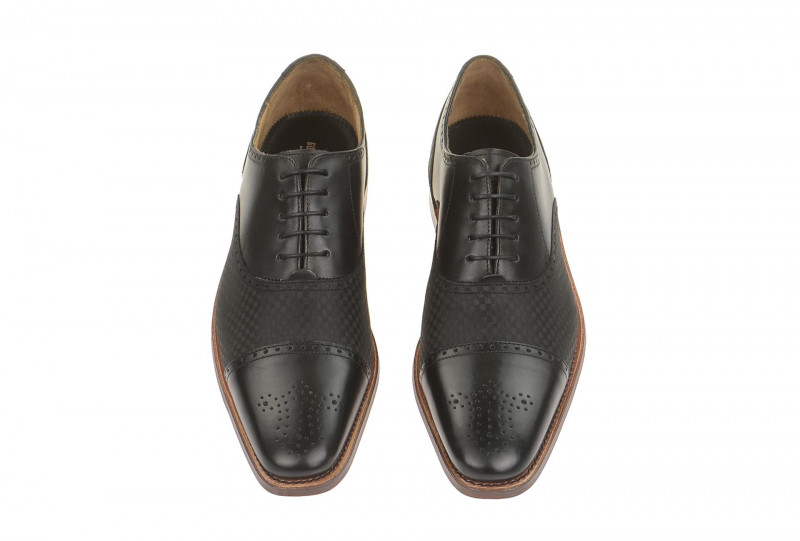 Gordon & Bros Schuhe schwarz karo Rahmengenäht 2830-J