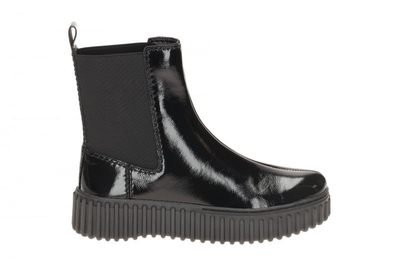 Clarks Torhill Maple Stiefel Chelsea-Boots schwarz Lack 26185509