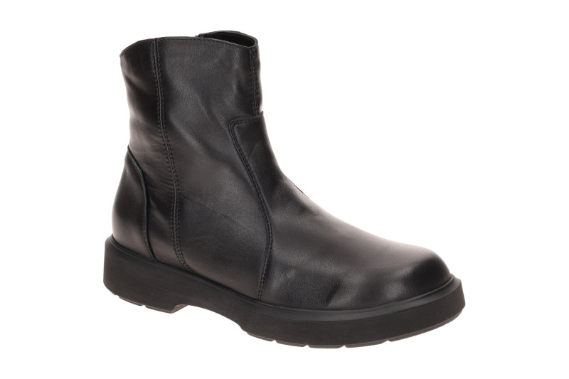Waldläufer Quinn Stiefelette schwarz H-Weite Zip Boots dünn gefüttert