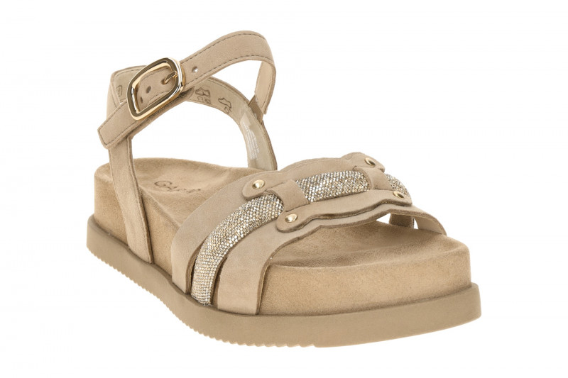 Gabor Sandale beige sand Samt Strass 83.770.14