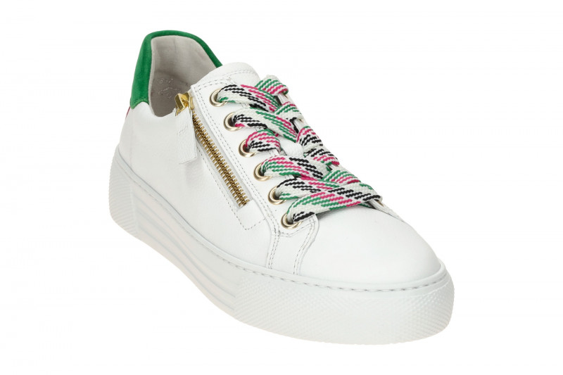 Gabor comfort Sneaker Schuhe weiß grün pink 66.465.53