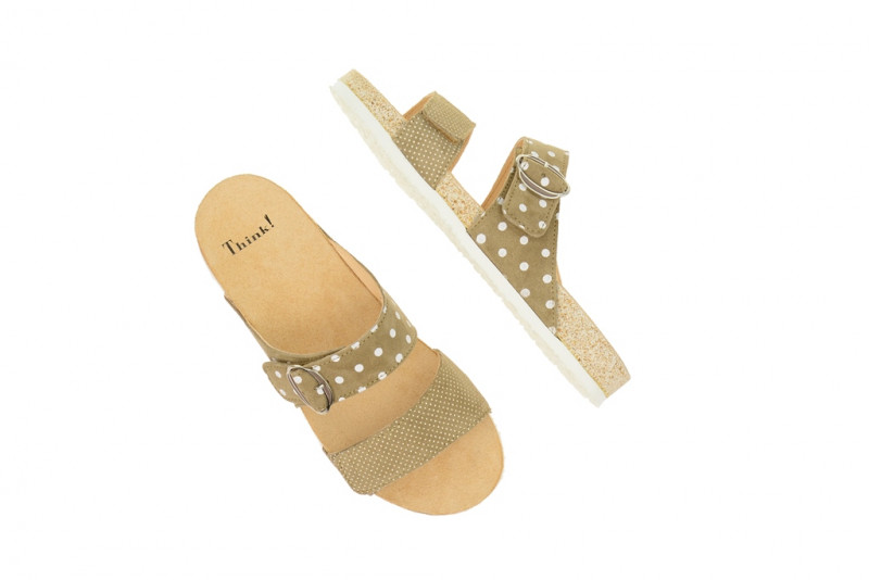 Think Dufde Pantolette braun weiß 2-82391-23