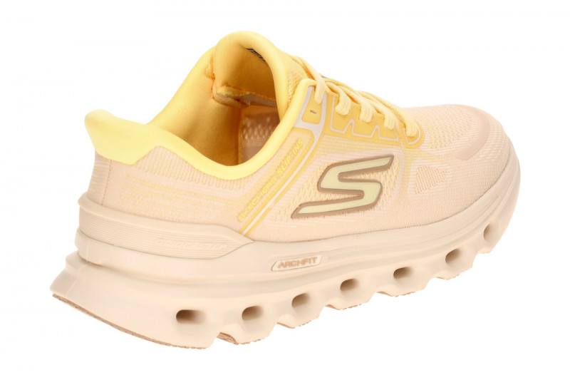 Skechers Go Run Glide Schuhe beige gelb Damen Sport Slip-Ins 129800