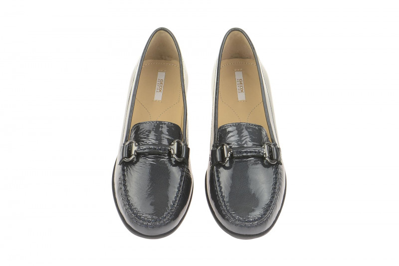 Geox Respira Elidia B Damen Slippers in dunkelblau Lackleder