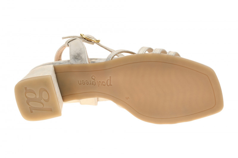 Paul Green T-Steg Sandalette grau silber metallic Riemchen 6197