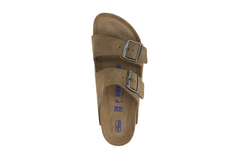 Birkenstock Arizona Pantolette braun dark-tea SCHMAL Weichbettung 1030865