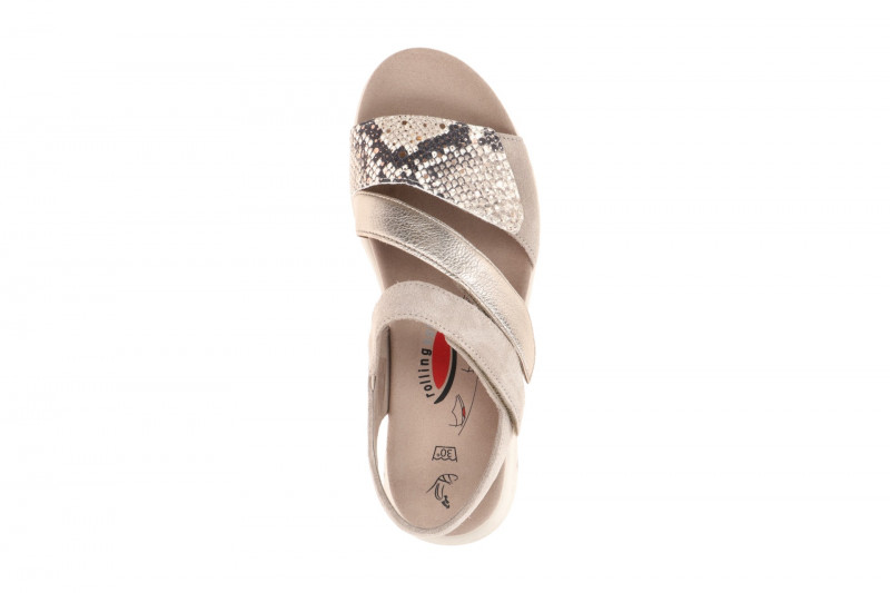 Gabor RollingSoft Sandale grau Snake metallic 66.882.63