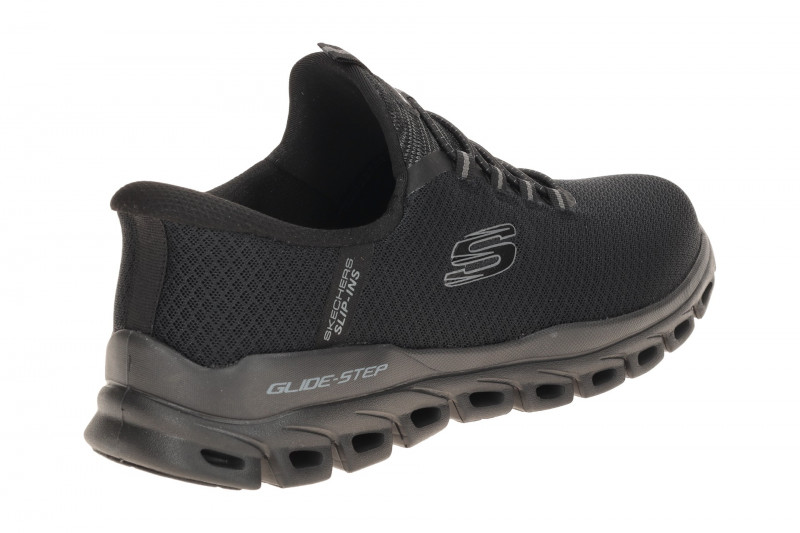 Skechers Glide Step Slipper Schuhe schwarz uni Herren SLIP-INS 233010