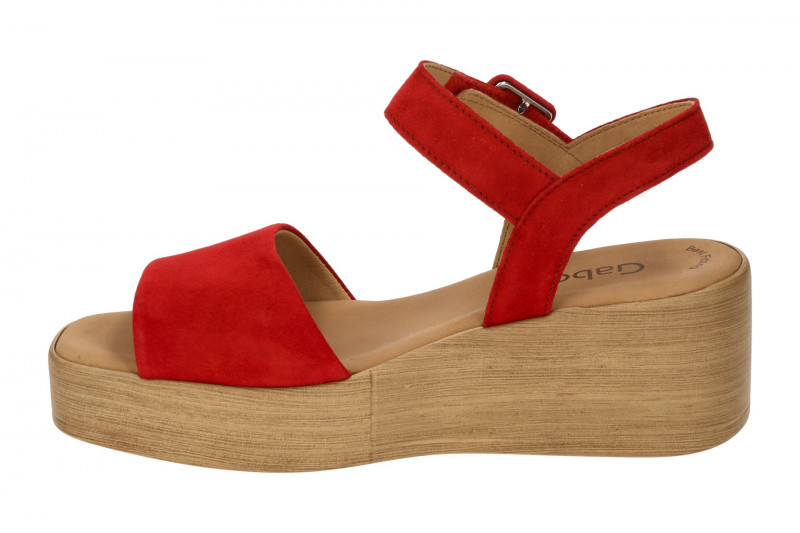 Gabor Fashion Keil Sandalen rubin rot Samt 44.531.15