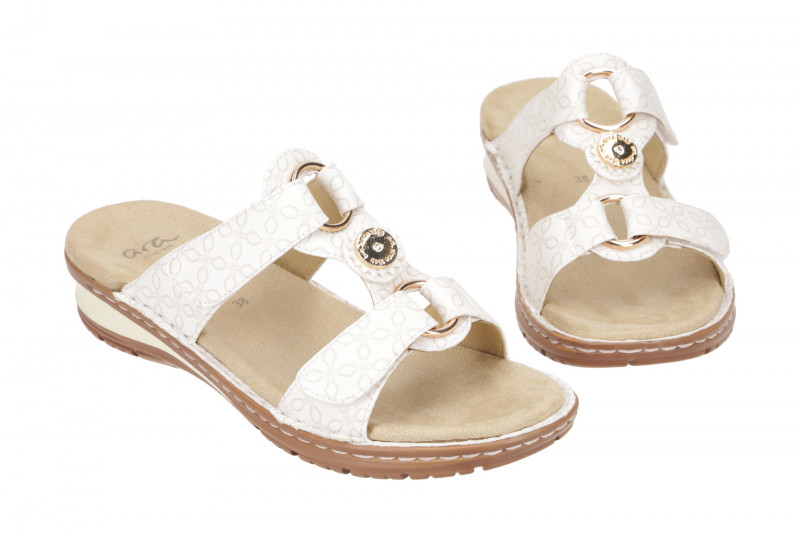 ara Hawaii Pantolette weiß sand Klett 12-27270