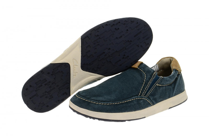 Clarks Norwin Easy Slipper blau jeans