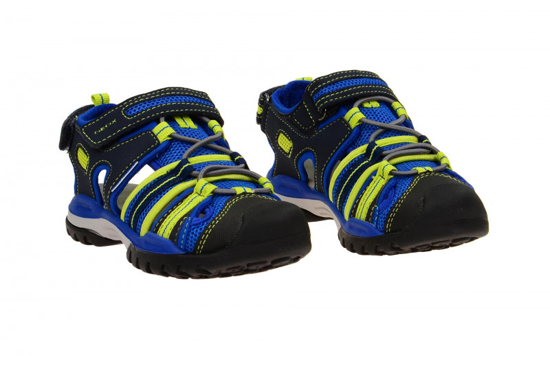 Geox Respira Borealis Outdoor Kinder Sandaletten in blau gelb