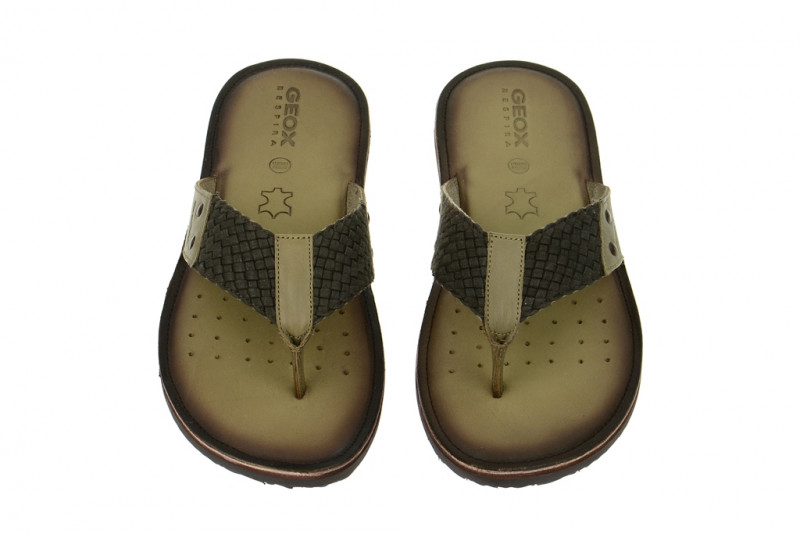 Geox Artie Zehentrenner Pantolette in antelope taupe