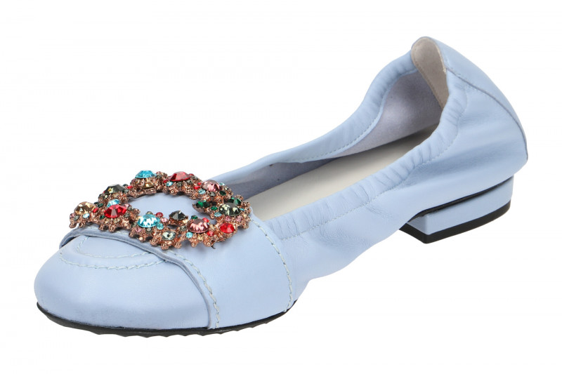 K&S Malu Ballerinas hell-blau gold 10460