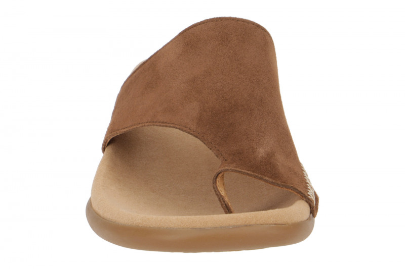 Gabor Zehentrenner Pantolette braun samt