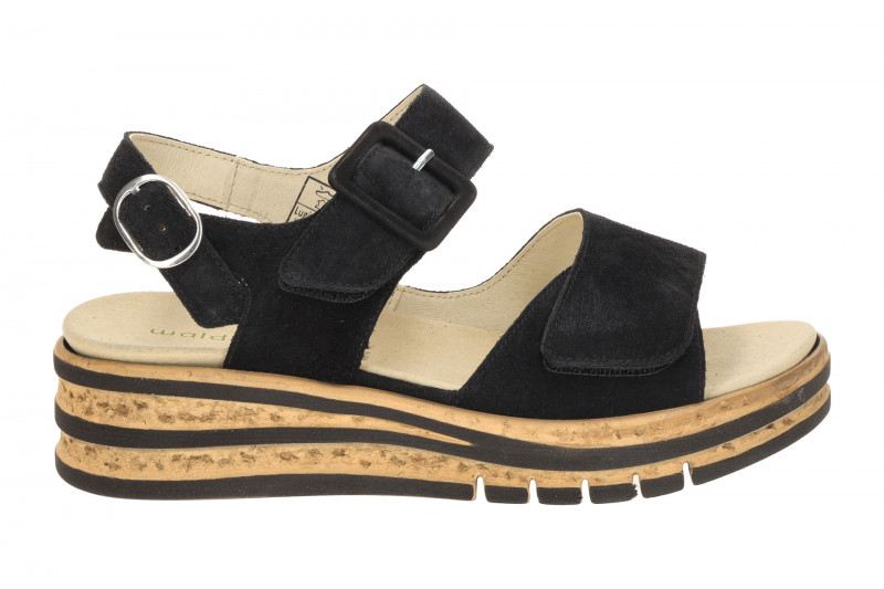 Waldläufer Arlene Plateau Sandale schwarz K-Weite 677001
