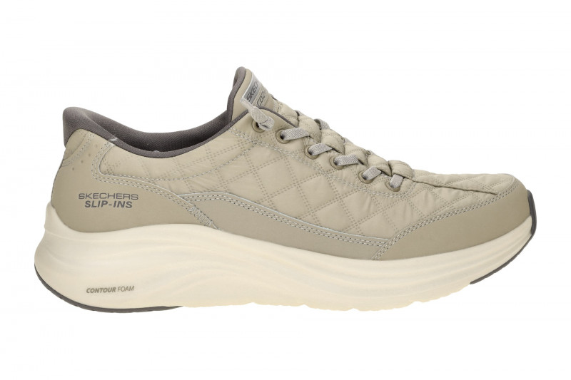 Skechers Contour Foam Schuhe grau tan Slip-Ins 232619