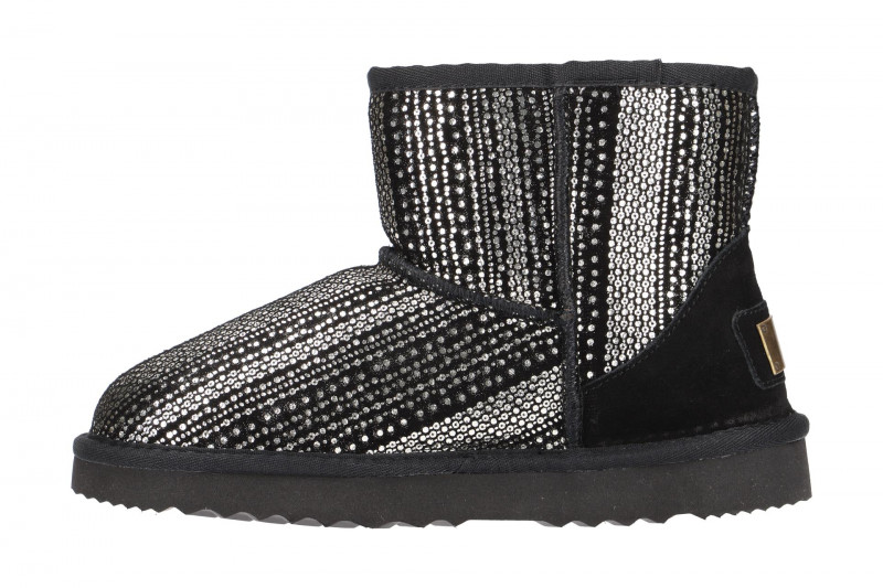Oog Stiefel schwarz silber Mini Boots 585469