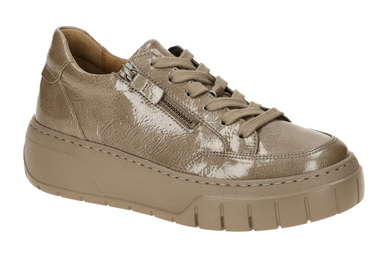 Gabor Schuhe Plateau Sneakers braun taupe Lack 73.220.94