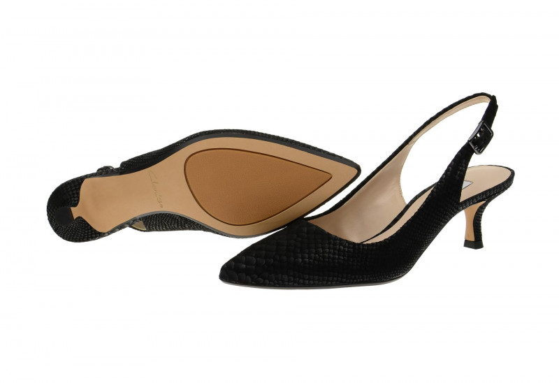 Clarks Sling Pumps schwarz snake Aquifer Belle