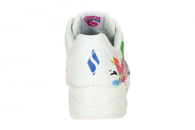 Skechers Uno Schuhe weiß bunte Herzen 190008