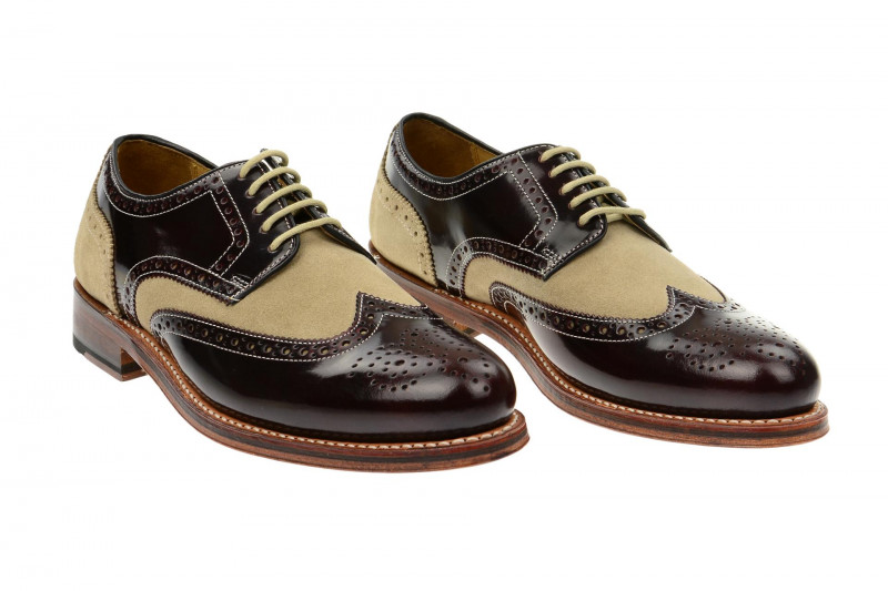 Gordon & Bros Schuhe Levet rot grau Rahmengenäht 2318