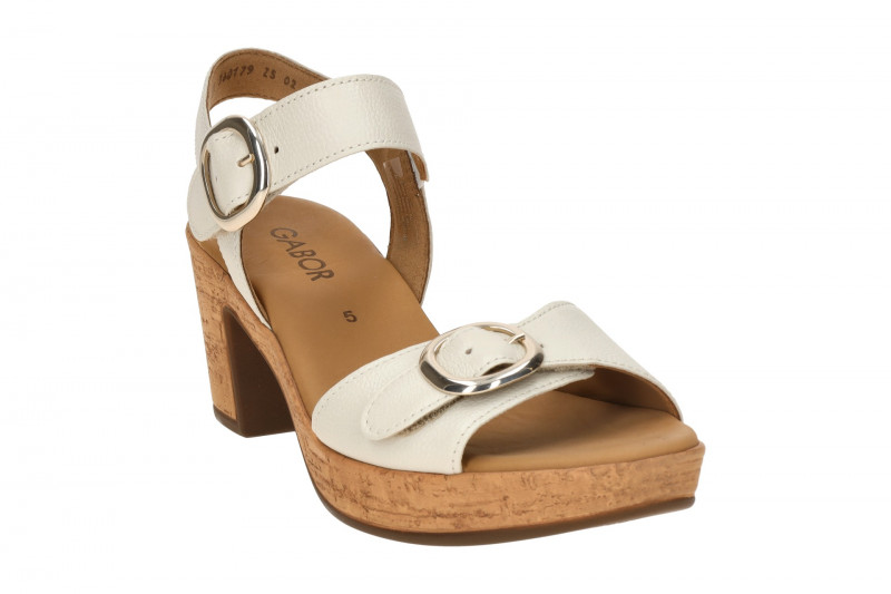 Gabor Sandalette weiß creme Glattleder 84.764.20