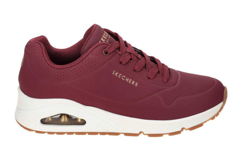 Skechers Uno Schuhe dunkelrot weiß Damen Sneakers 73690