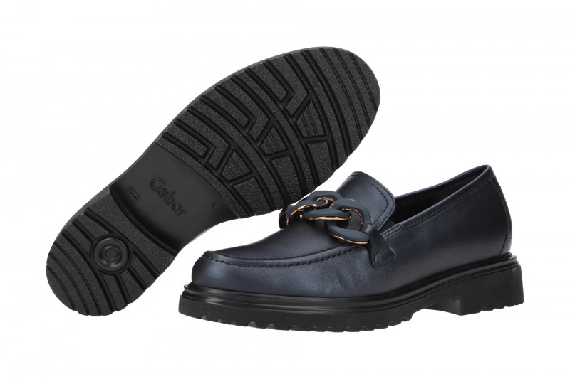 Gabor Schuhe Slipper blau gold H-Weite 72.554.66