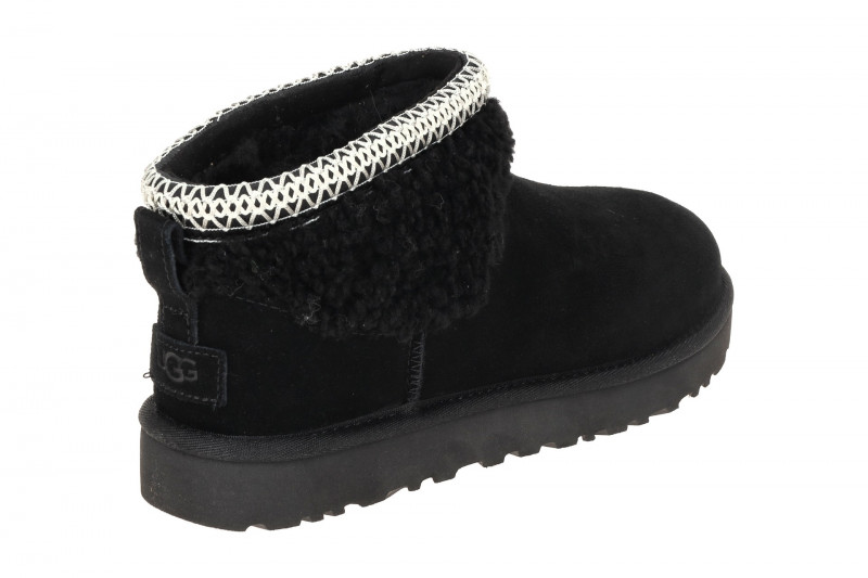 UGG Classic Ultra Mini Maxi Curly Stiefelette schwarz