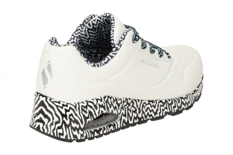 Skechers Uno Schuhe weiß schwarz Tropfen-Print 177959