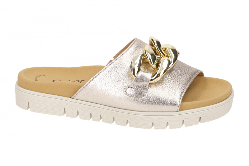 Gabor Glamour Pantolette grau gold 43.743.62