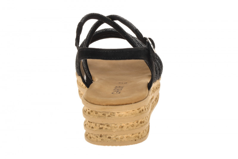 Gabor Fashion Plateau Sandalen schwarz Strass 84.555.87